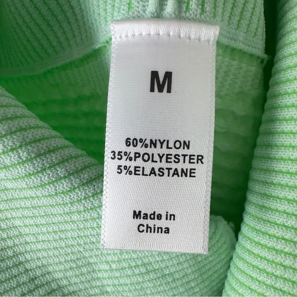 Mint Green Textured Women's Active Leggings Stretch Athletic Activewear Running - Picture 8 of 10